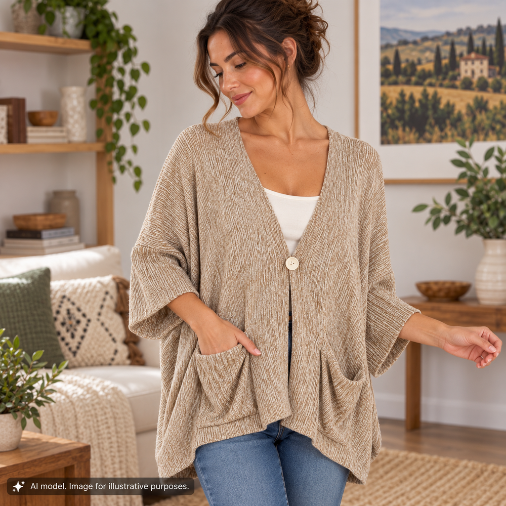 J Jill Pure Jill Sweater Womens L Petite Oatmeal Linen Cotton Shirred Cardigan